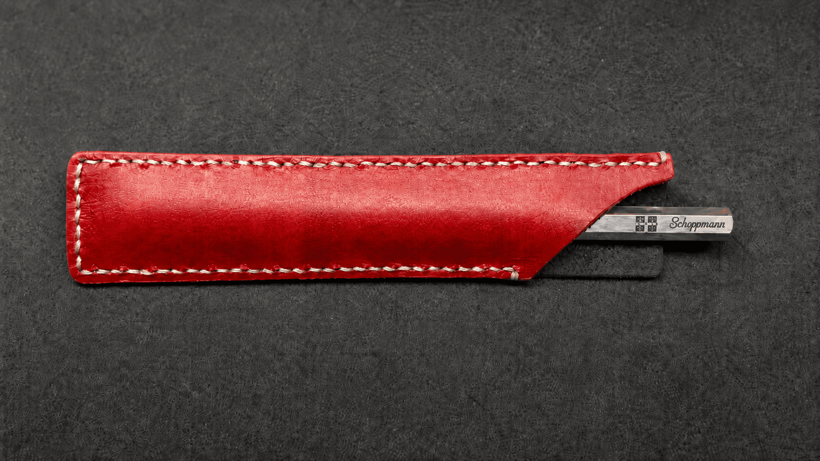 Crayon Schoppmann dans étui cuir rouge